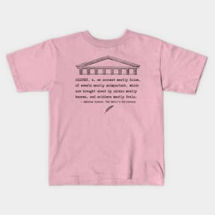 Snarky definition of history by Ambrose Bierce Kids T-Shirt